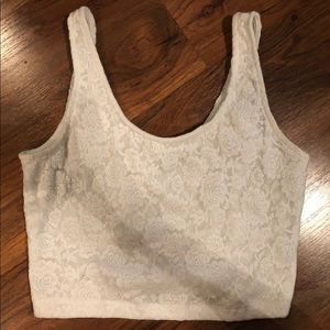 White Lace Crop Top- Size M